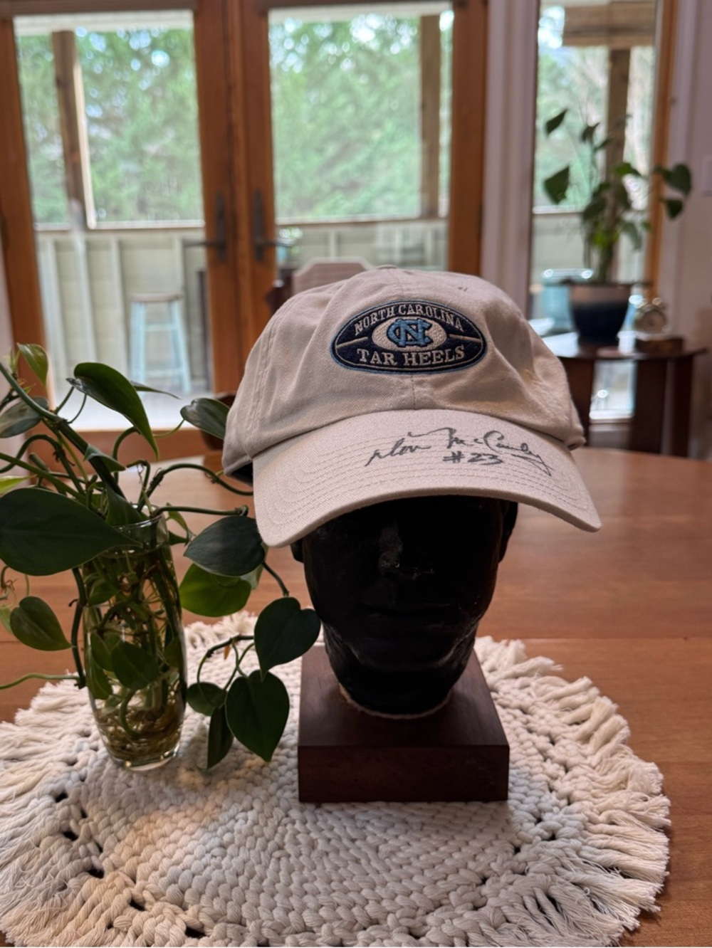 UNC Tar Heels Vintage Hat Signed By Don McCauley #23 100% Cotton Light Khaki